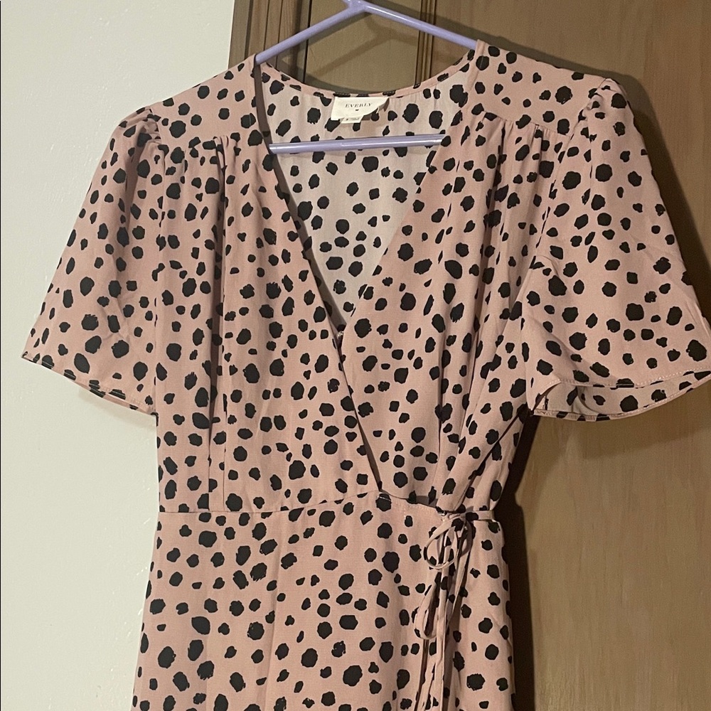 Everly Blush and Black Flowy Midi Dress - Bundle and save!!